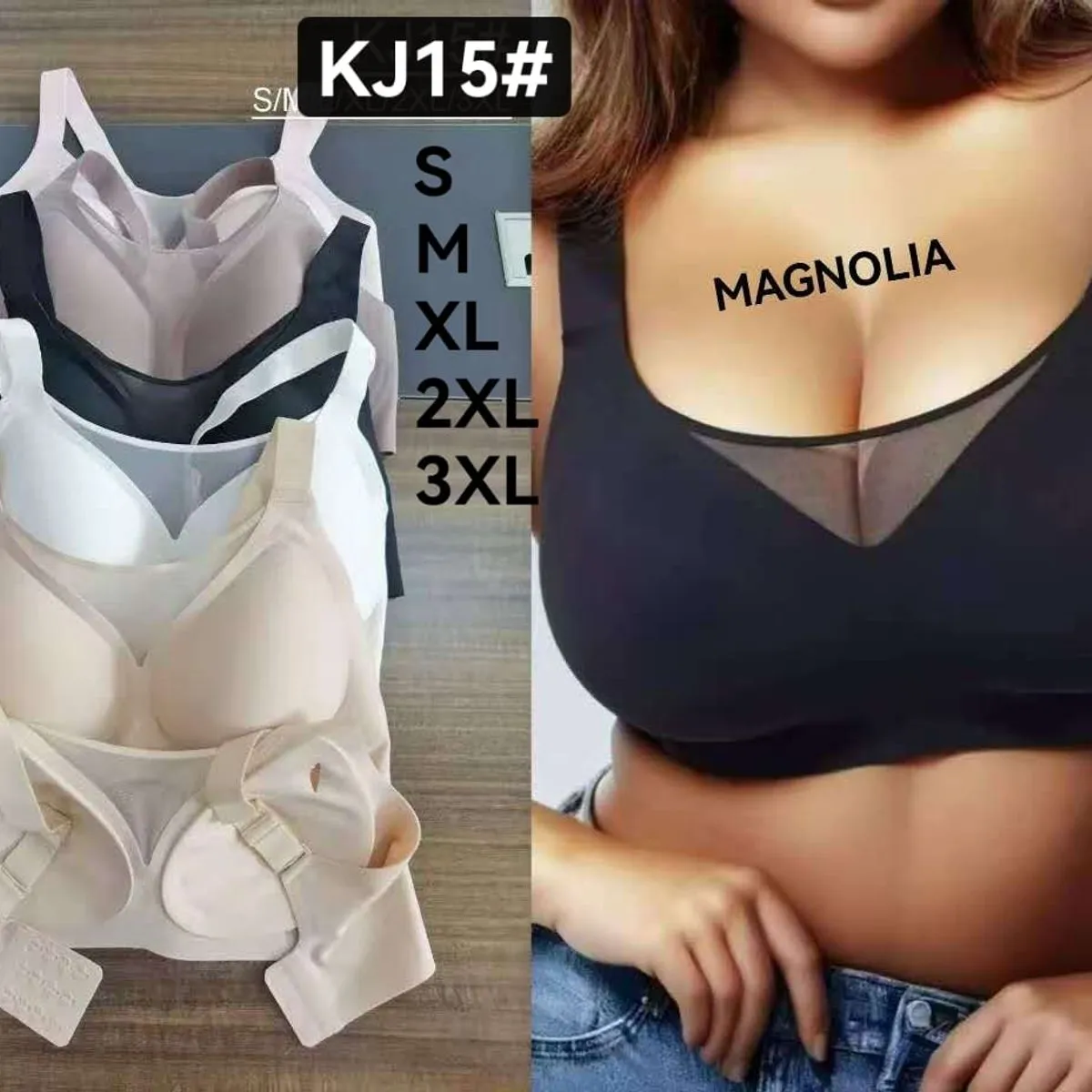 Biustonosze damskie bezszwowe Magnolii S-3XL KJ15