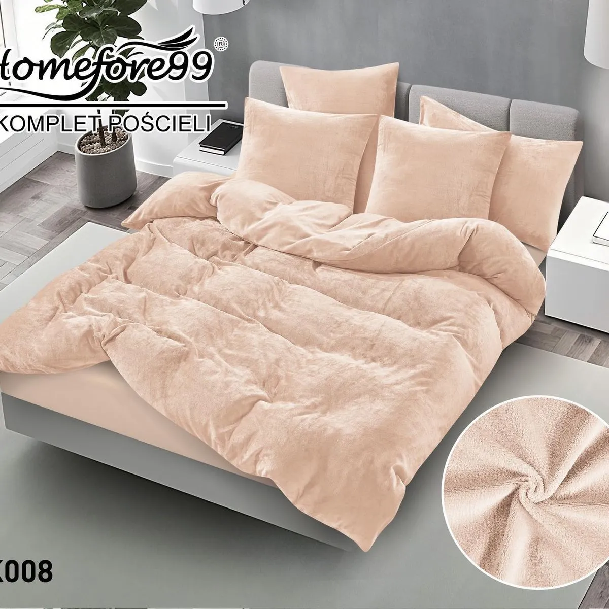 Komplet pościeli 3-częściowy 200x220 cm beżowy Homefore99