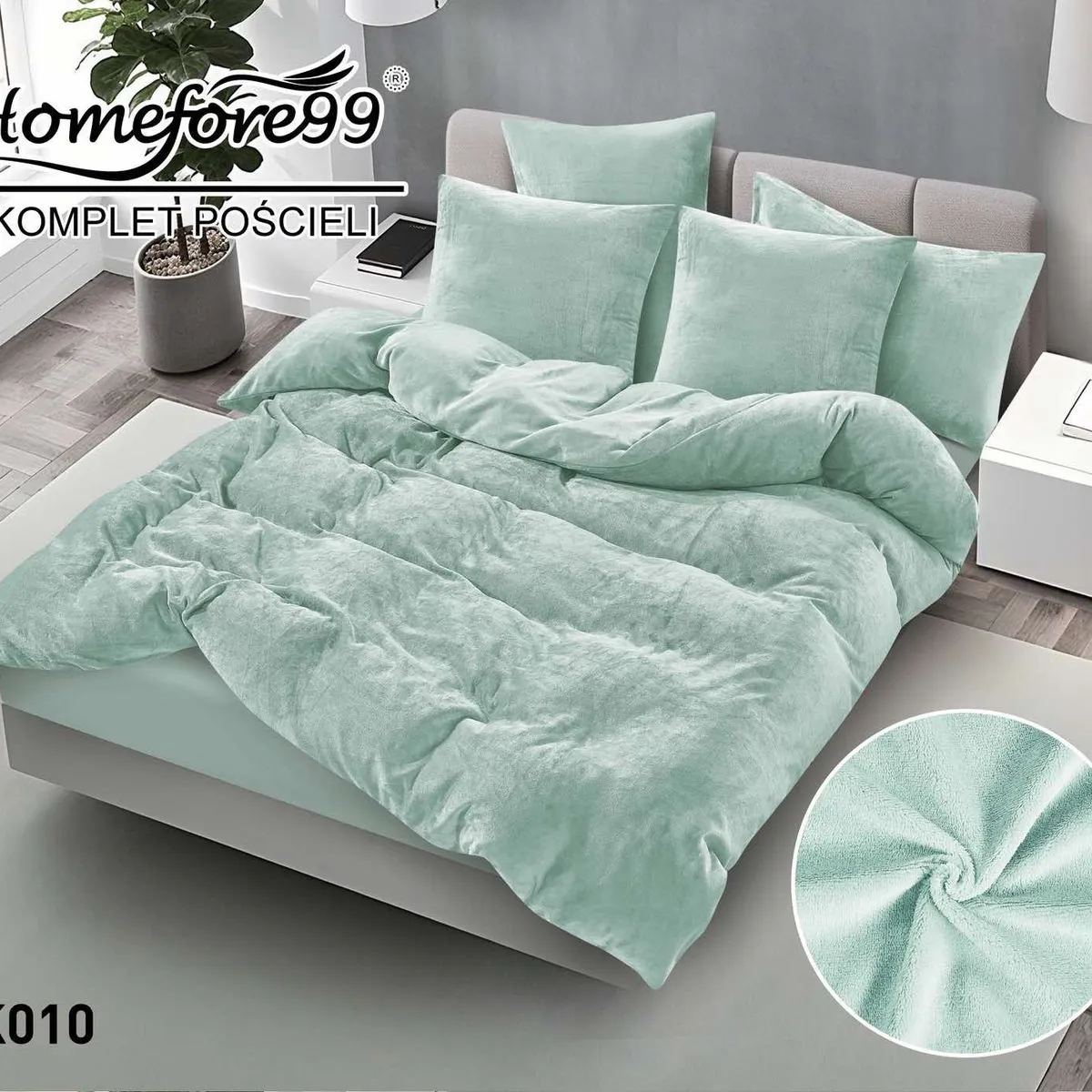 Komplet pościeli 3-częściowy 200x220 cm Homefore99 K010 miętowy