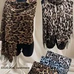 Szale damskie wzór leopard w kolorze brązowo-czarnym