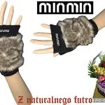 Rękawiczki damskie bez palców z naturalnego futra Minmin