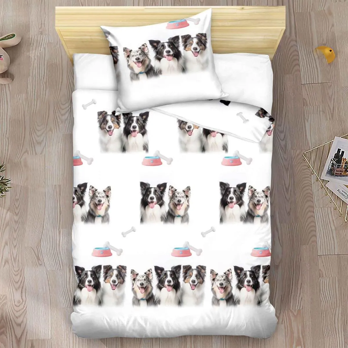 Pościel Satyna Bawełna 2cz 140x200 Border Collie