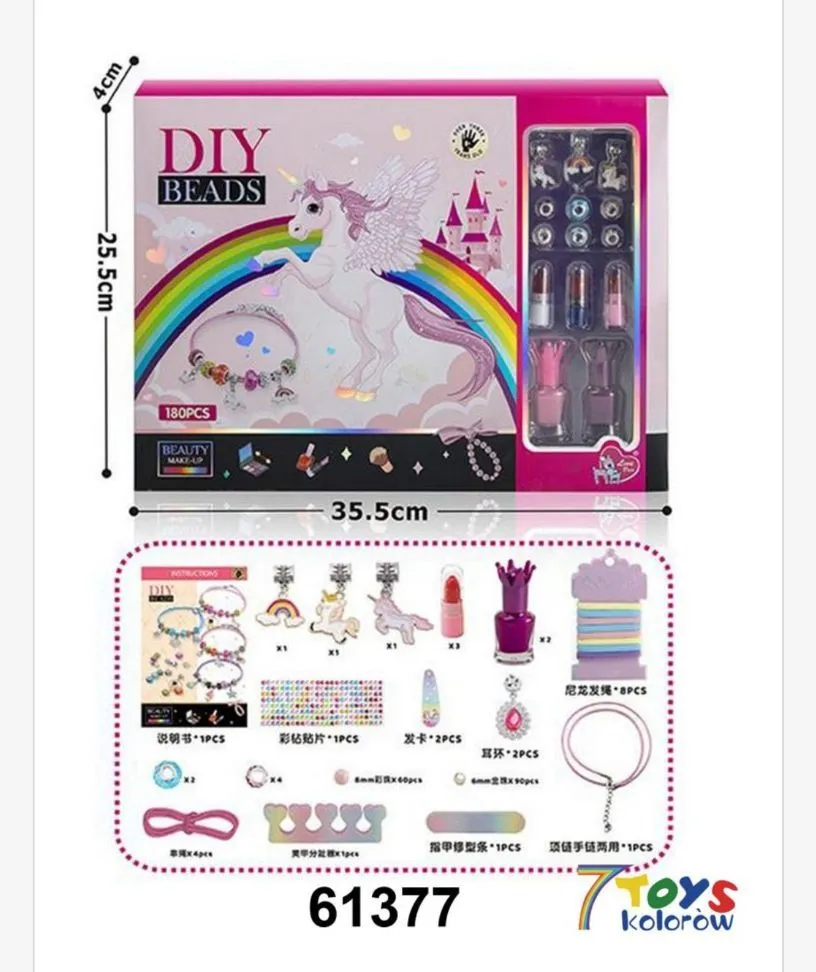 Zestaw DIY Beads Biżuteria Unicorn 100 pcs