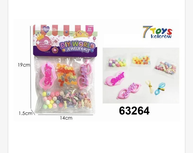Zestaw DIY Jewelry Kit koraliki ozdoby 19x14x1.5cm