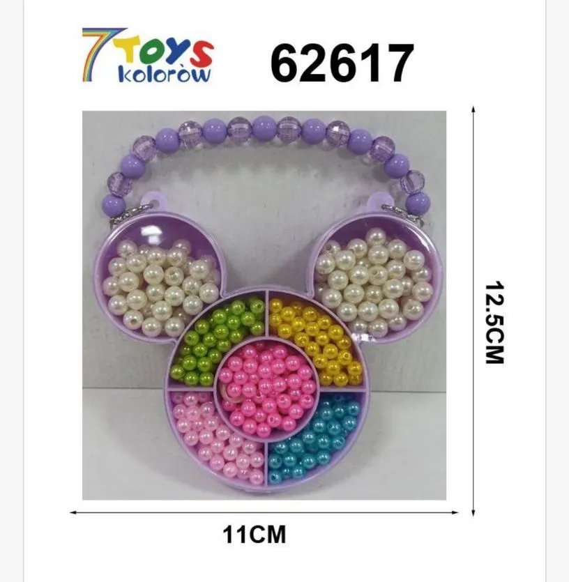Zestaw koralików DIY 7Toys fioletowa torba uszy 12,5x11cm