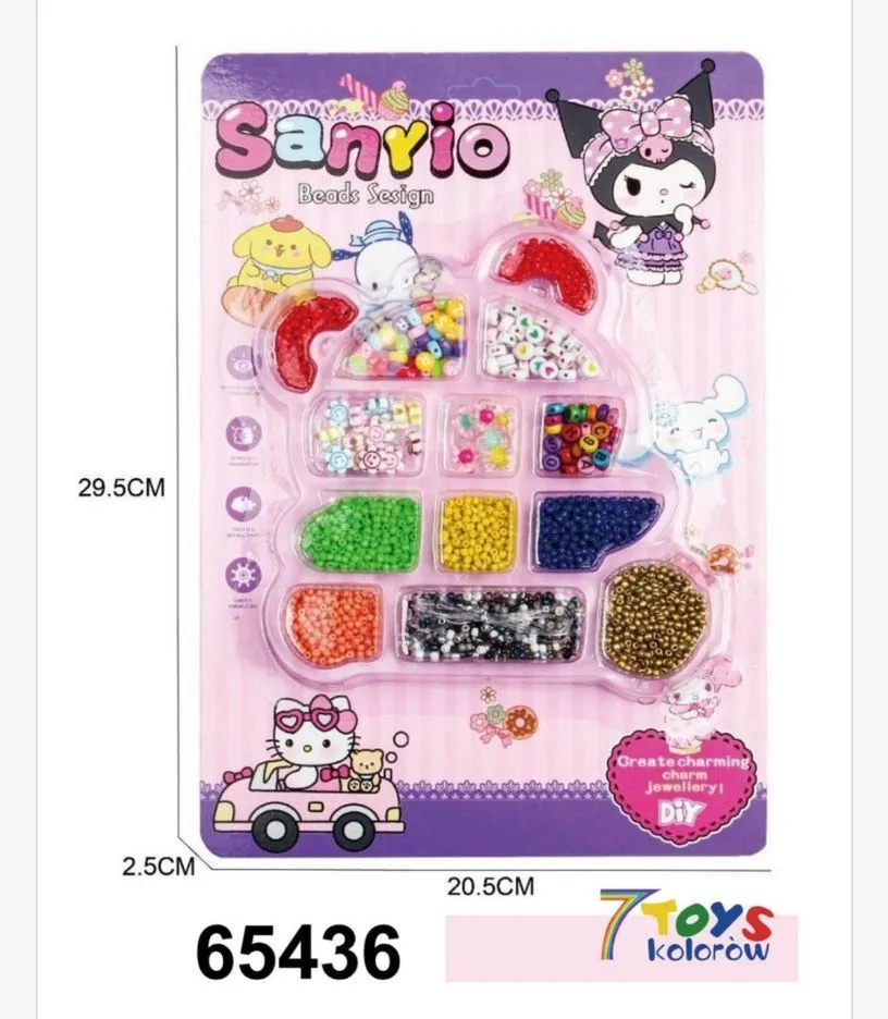 Zestaw koralików DIY Sanrio z postaciami 29x20.5x2.5cm