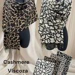 Szaliki damskie wzór abstrakcyjny cashmere viscose CO18.5302