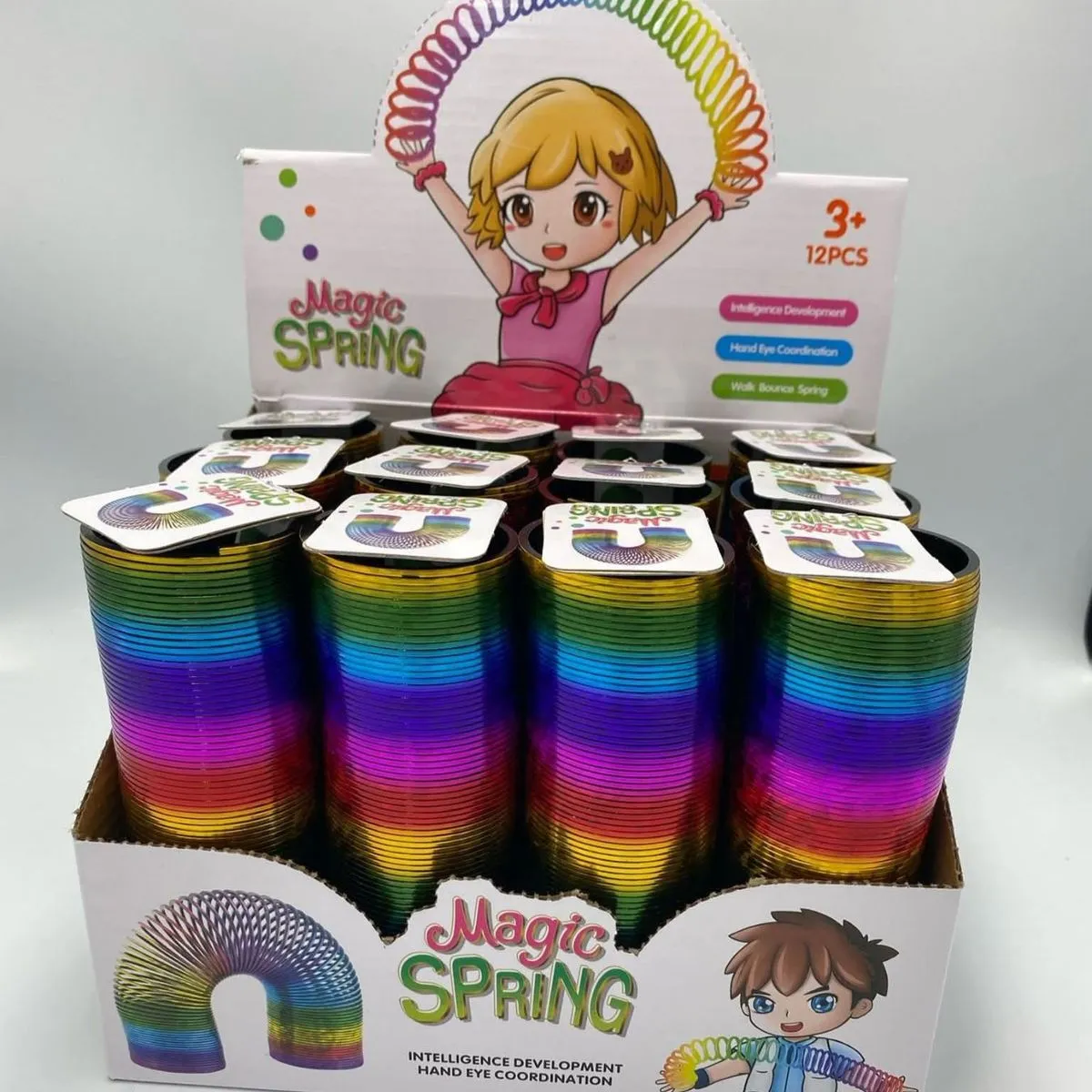 Zabawki Magic Spring - sprężynki tęczowe, 12 szt
