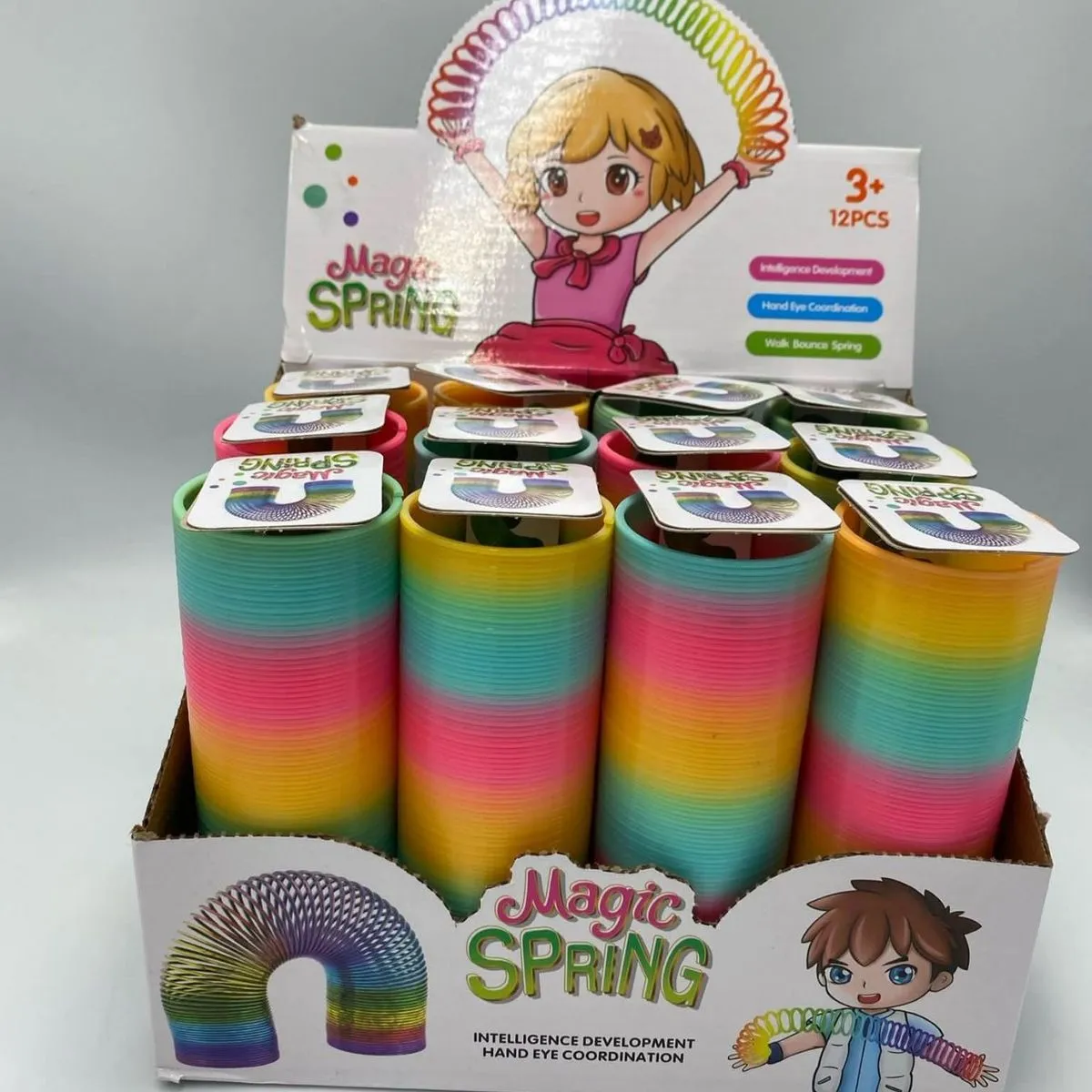 Zabawki Magic Spring - sprężynki tęczowe, 12 szt.