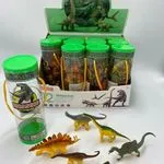 Zestaw figurek dinozaurów w tubie zielonej
