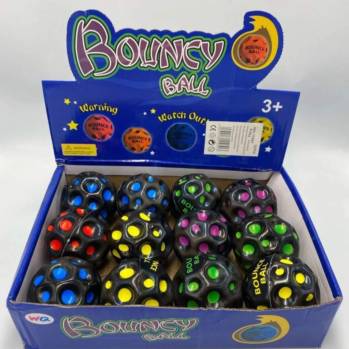 Piłki Bouncy Ball kolorowe, opak. 12 szt