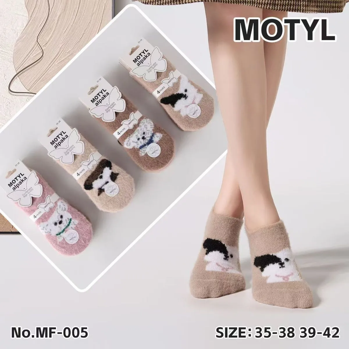 Skarpetki damskie Motyl z pieskiem MF-005 roz. 35-38/39-42