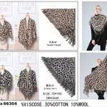 Szal damski leopard wzór SIZ/BLACK 75x190 cm
