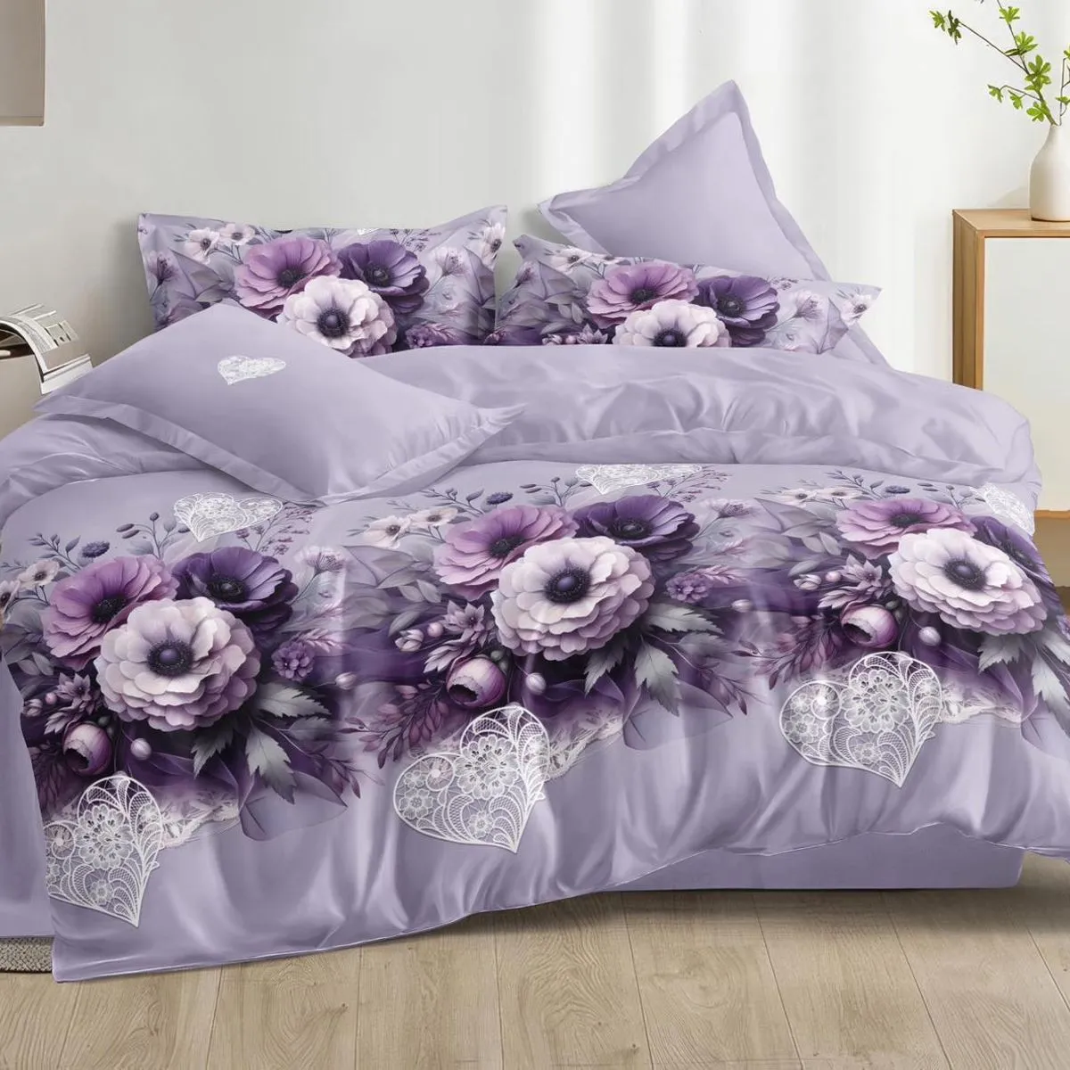 Komplet Pościel 4CZ 160/200 A69 Fiołkowy
