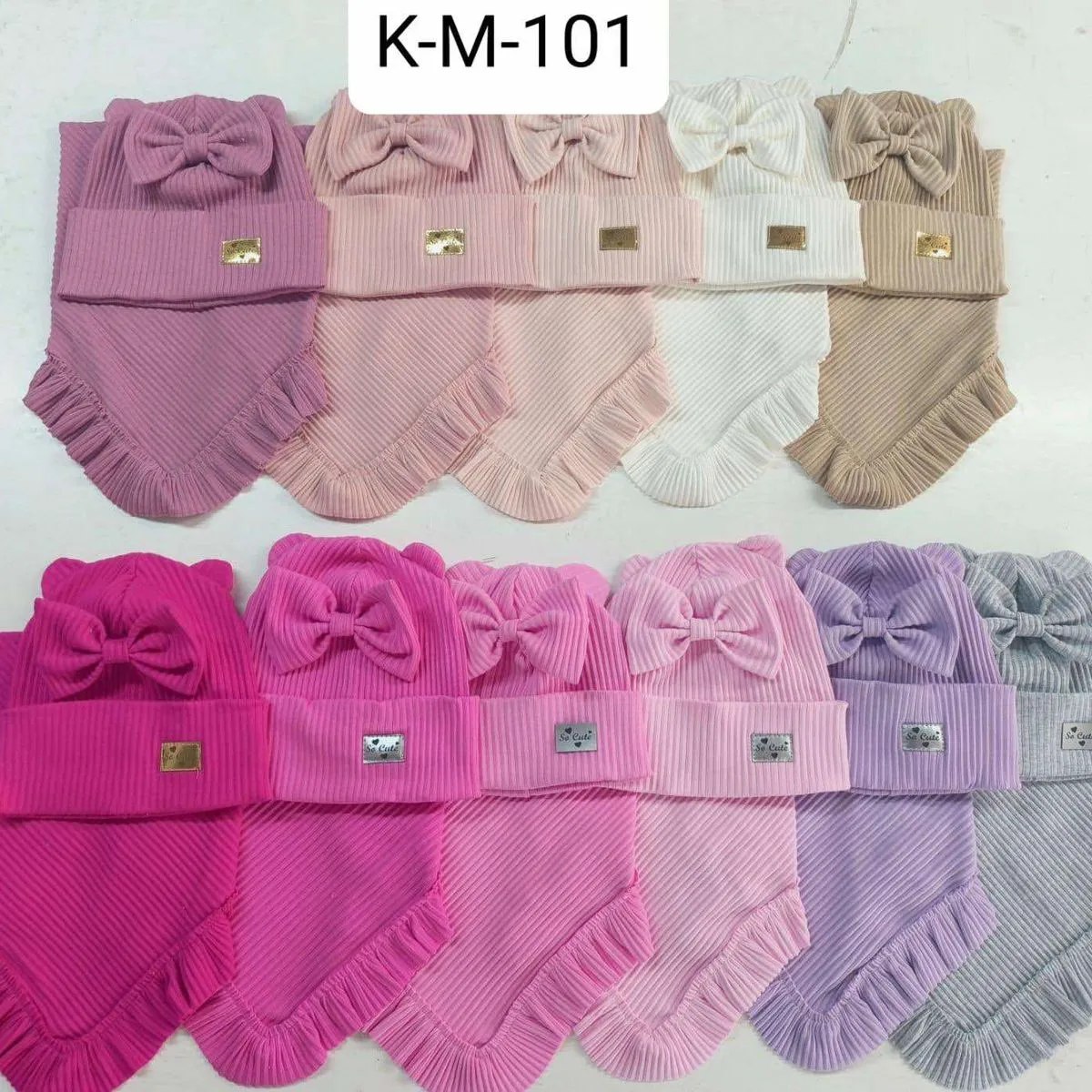 Komplet czapka komin niemowlęcy K-M-101