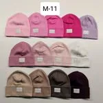 Czapki dziecięce beanie M-11, różowe/brązowe/białe, 10 szt