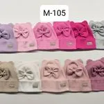 Czapki dziecięce z uszami i kokardą M-105, 10 szt