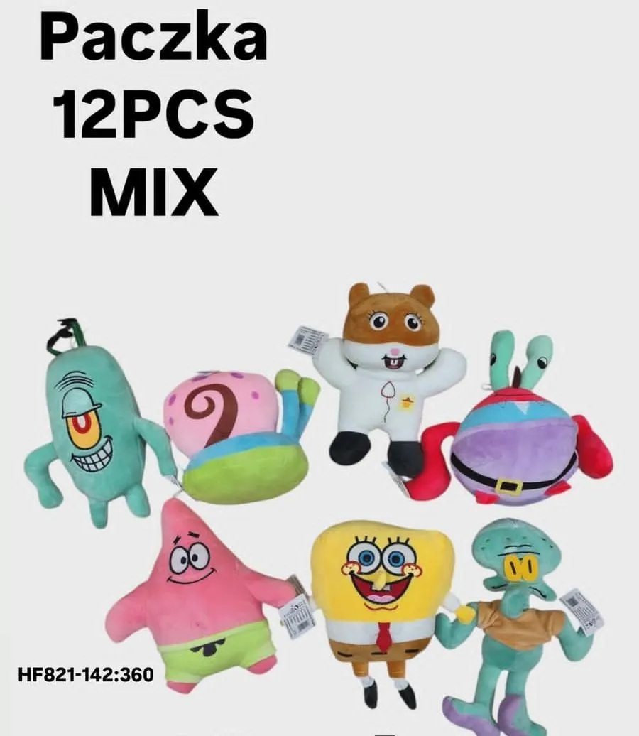 Brelok Zabawkowy Paczka 12 szt Mix Postaci SpongeBob