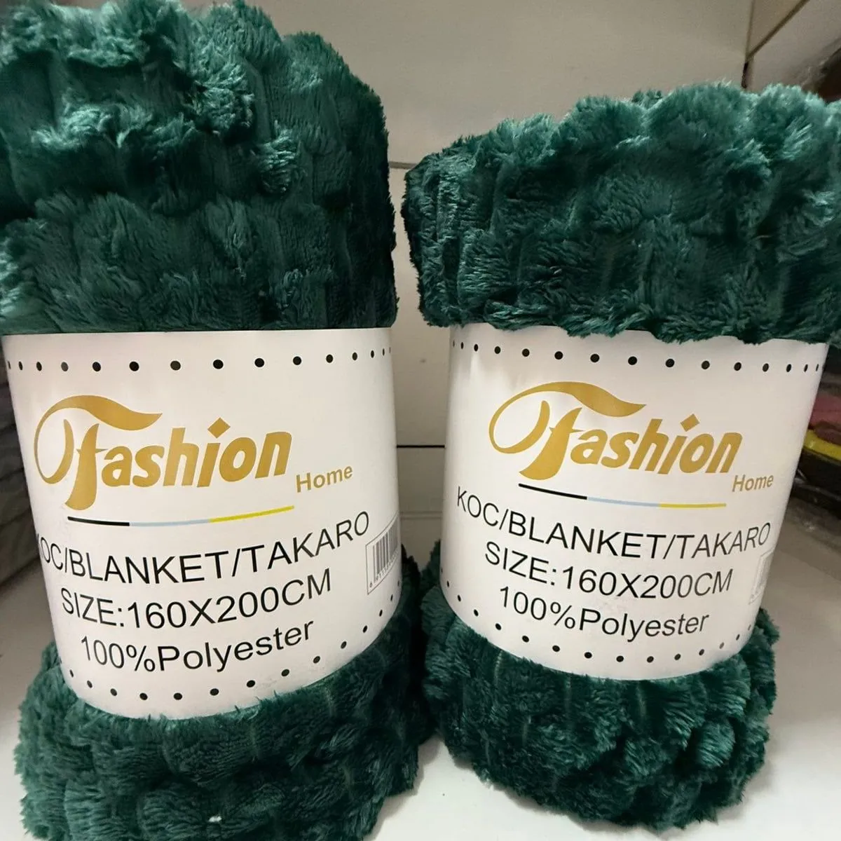 KOCE 160x200 cm 100% Poliester Zielone Faux Fur
