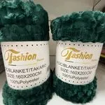 KOCE 160x200 cm 100% Poliester Zielone Faux Fur