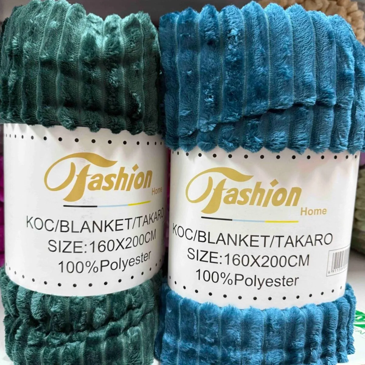 KOCE 160x200 cm 100% Poliester Fashion Home zielony i turkusowy