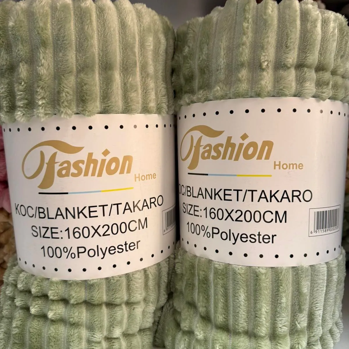 KOCE 160x200 cm zielone 100% poliester