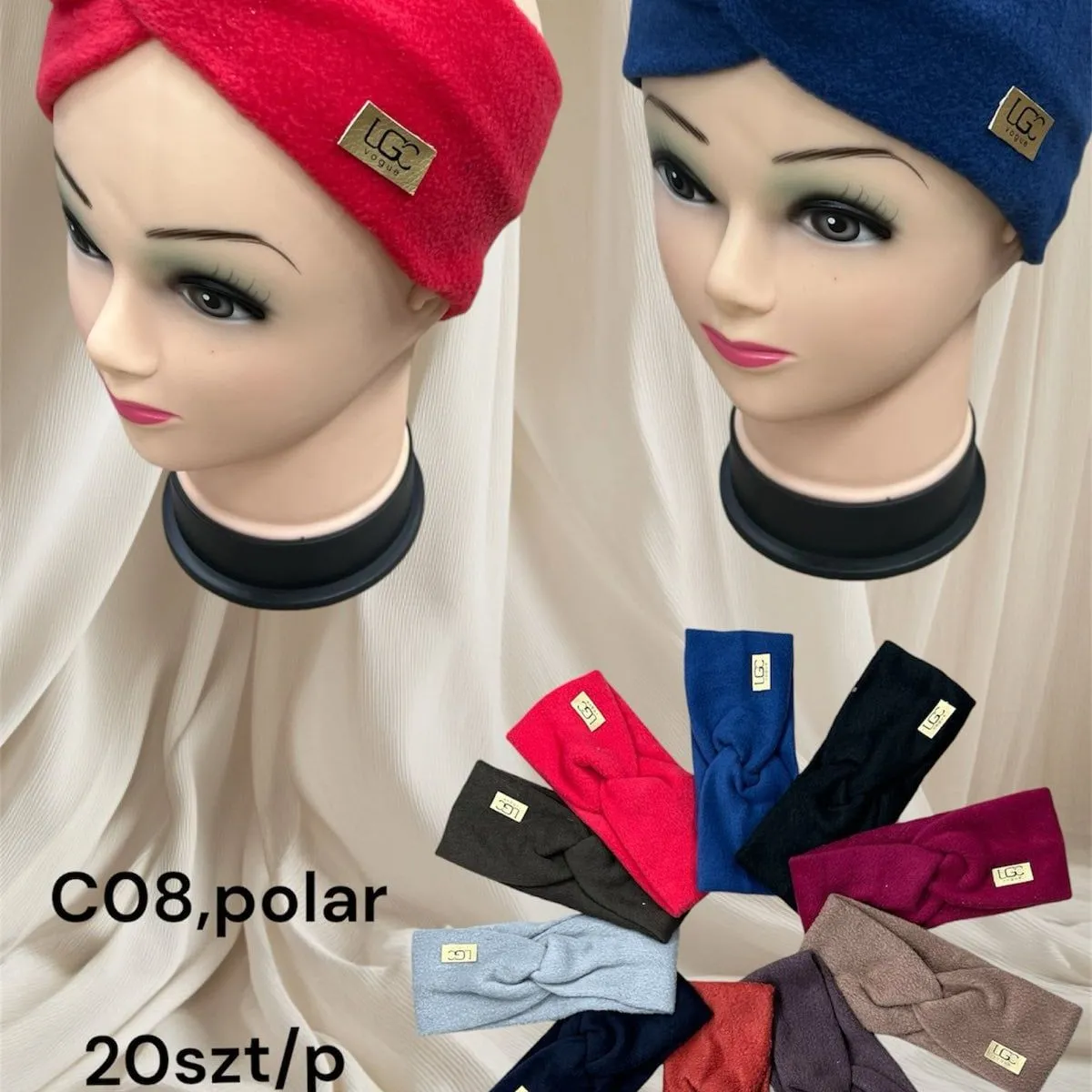 Opaski damskie z polaru C08, 20 szt/pak