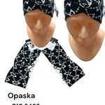Opaska damska czarna z białym wzorem 010346