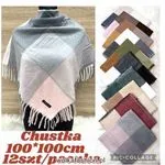 Chustki damskie 100x100cm kwieciste wzory, 12 szt