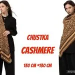Chustka damska cashmere leopard 150x130 cm