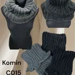 Kominiarki damskie szare i czarne C015