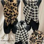 Szaliki damskie wzór leopard i zygzak