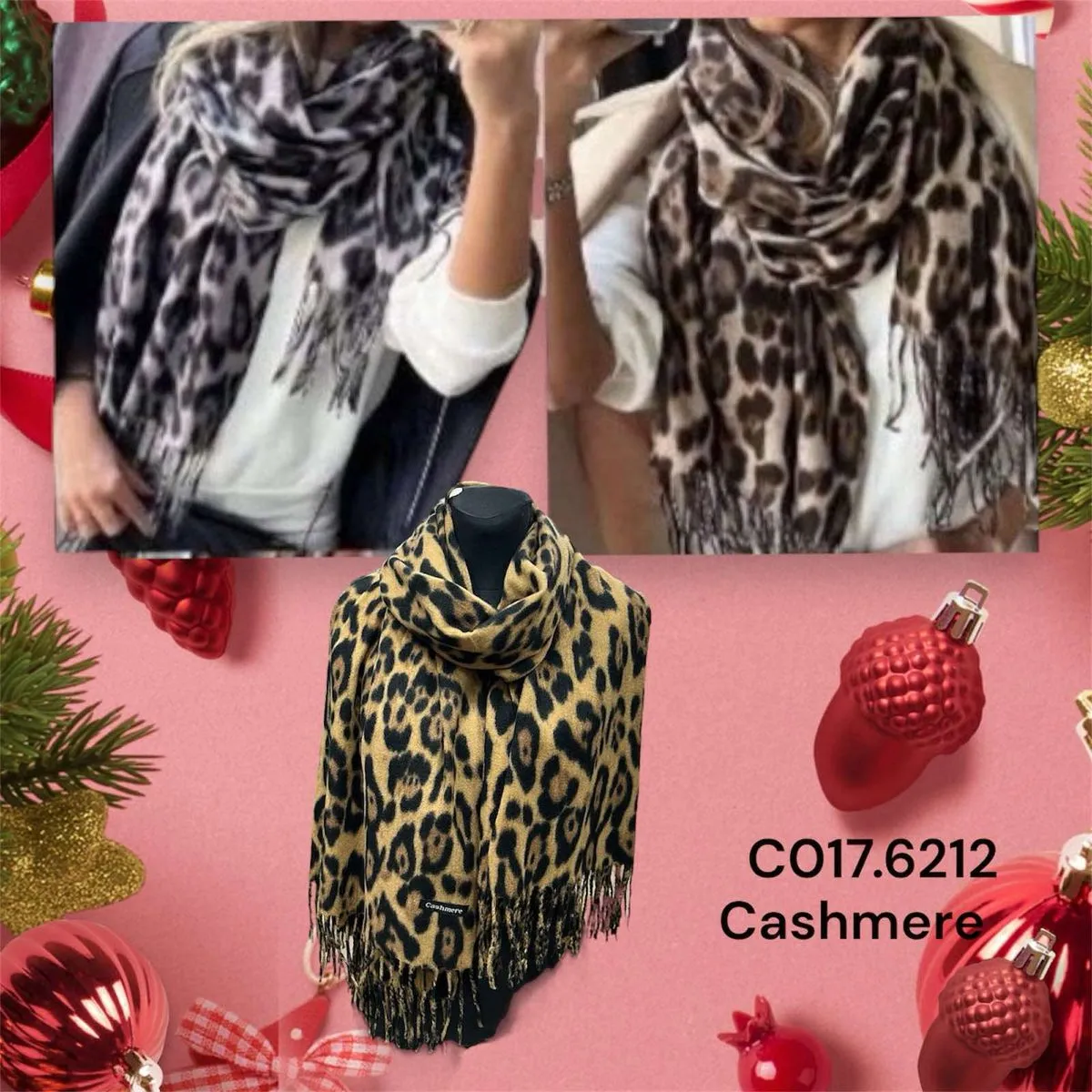 Szaliki damskie wzór leopard Cashmere CO17.6212