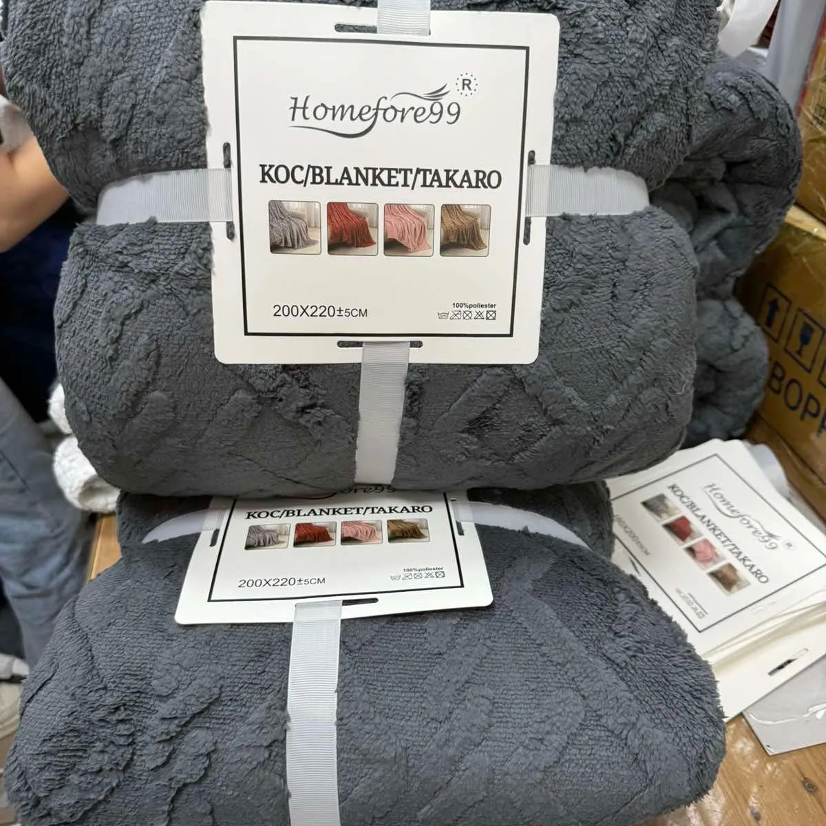 KOCE 200*220cm Homefore szary KO/BLANKET/TIKAROKO