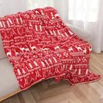 Koce Świąteczne 200x220cm Czerwone z Motywem