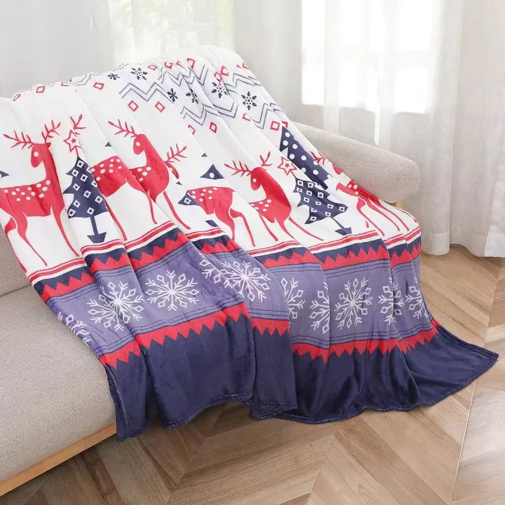 Koce świąteczne 200x220cm z motywem renifera