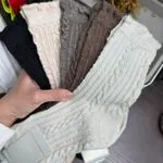 Skarpetki damskie dzianinowe warkoczowe 5 kolorów