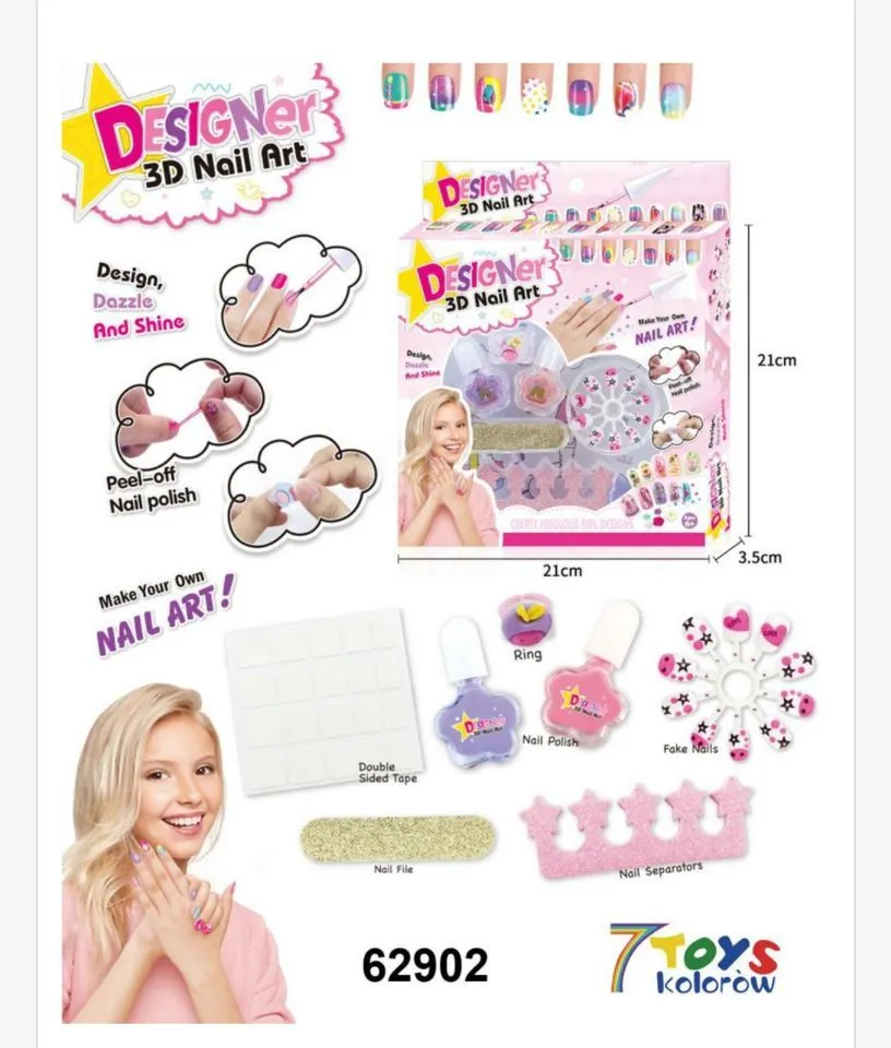 Zestaw Designer 3D Nail Art do malowania paznokci dla dzieci