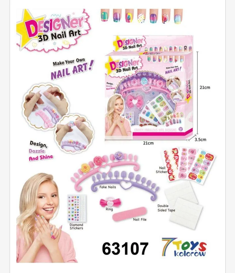 Zestaw Designer 3D Nail Art do malowania paznokci dla dzieci