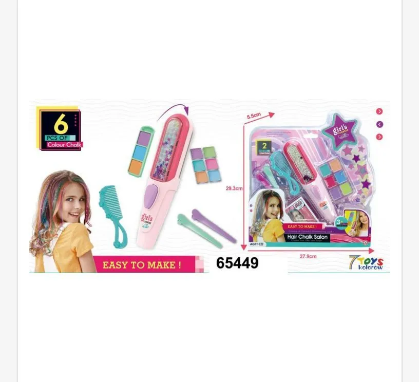 Zabawkowy Elektryczny Salon Fryzjerski Hair Chalk 6 Kolorów