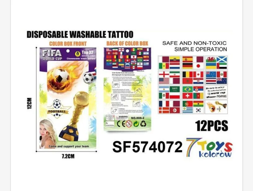 Naklejki Tatuaże FIFA World Cup 12cm, 12 szt