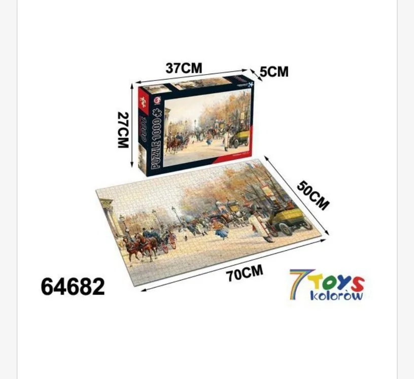 Puzzle 1000 elementów ulica z powozami 70x50cm