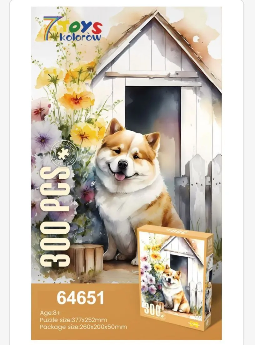 Puzzle 300 elementów pies Shiba Inu 47x28cm