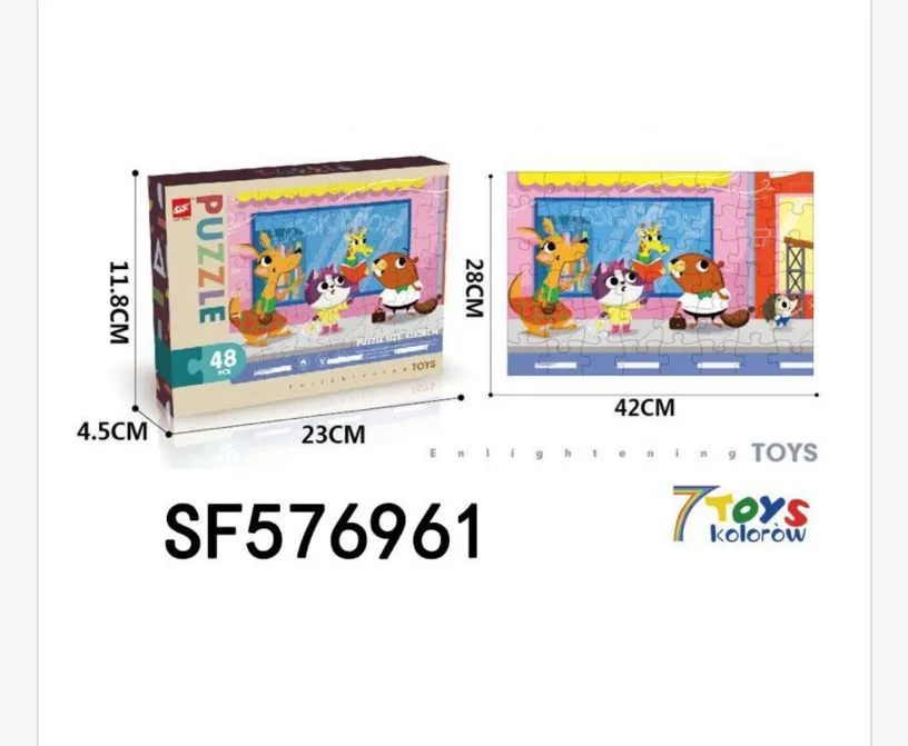 Puzzle 48 elementów z kangurami i zwierzątkami