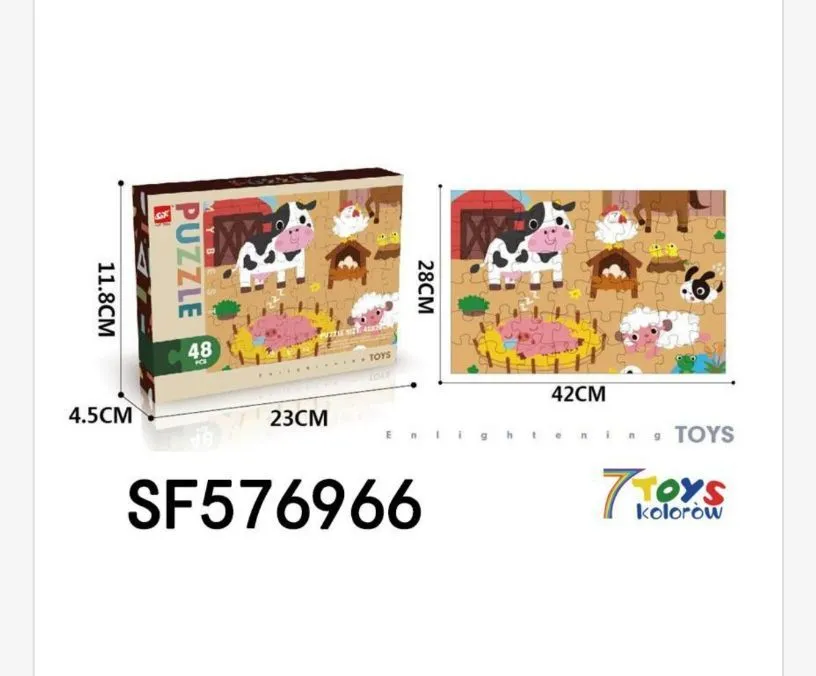 Puzzle 48 elementów farma zwierząt