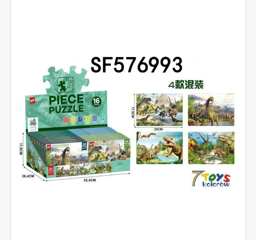 Puzzle Piece 16 elementów dinozaury SF576993