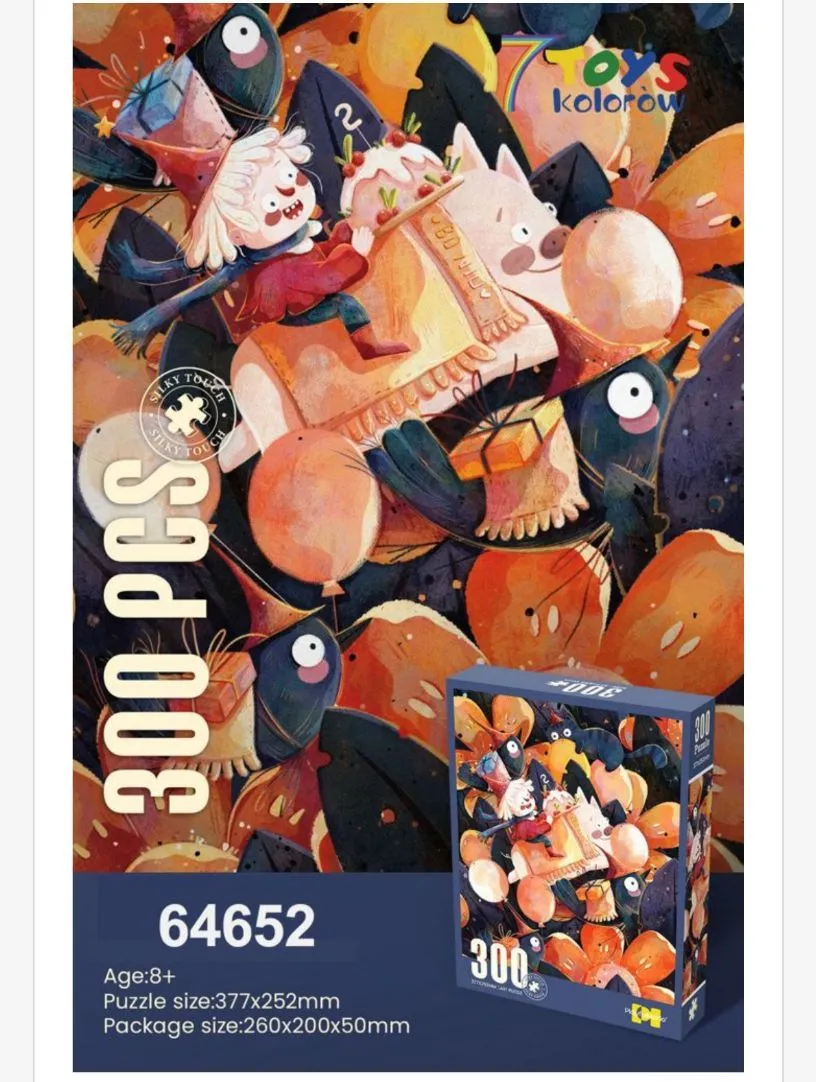 Puzzle 300 elementów Kolorowy Wóz z Postaciami