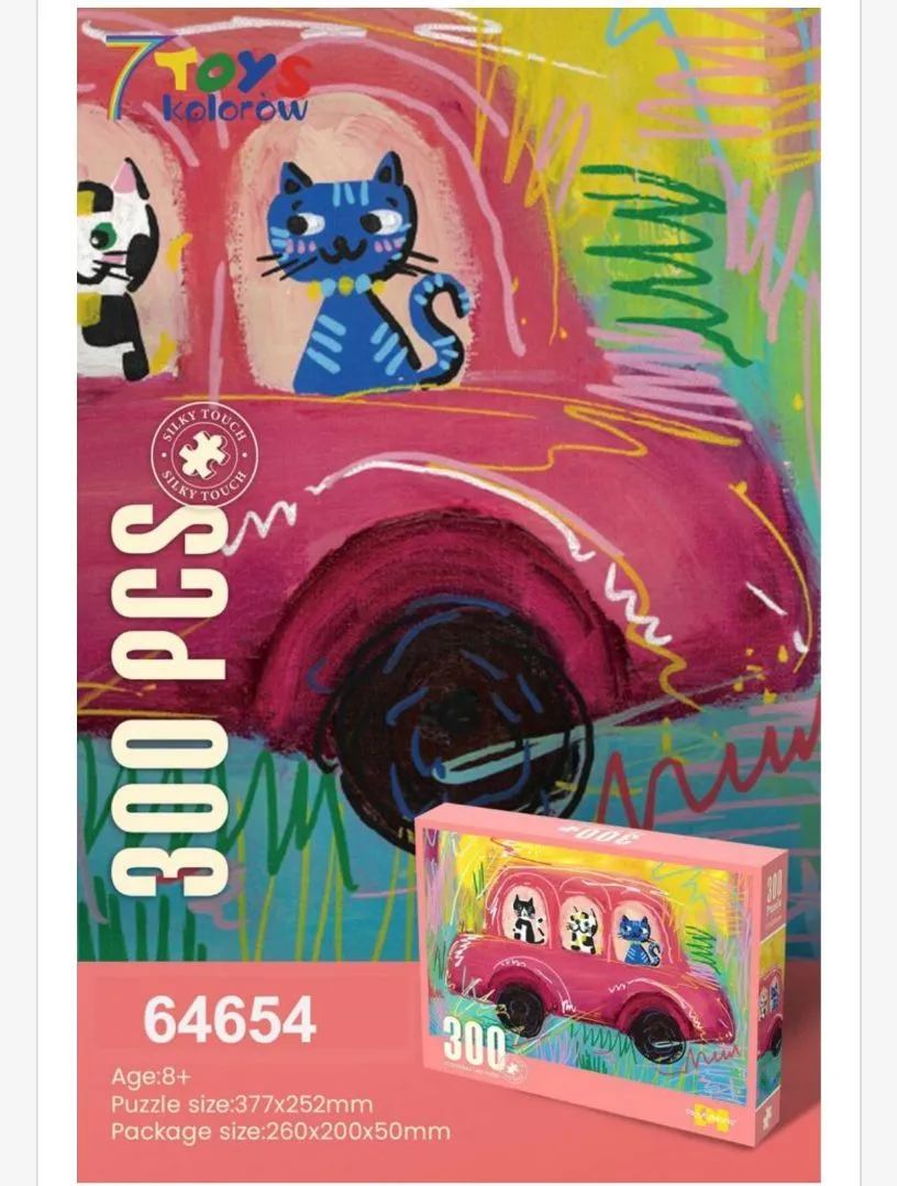 Puzzle 300 elementów koty w samochodzie Tolecrow