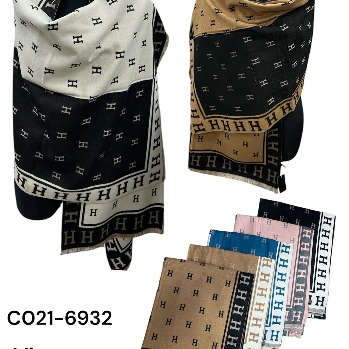 Szaliki damskie viscose wzór H, kod C021-6932