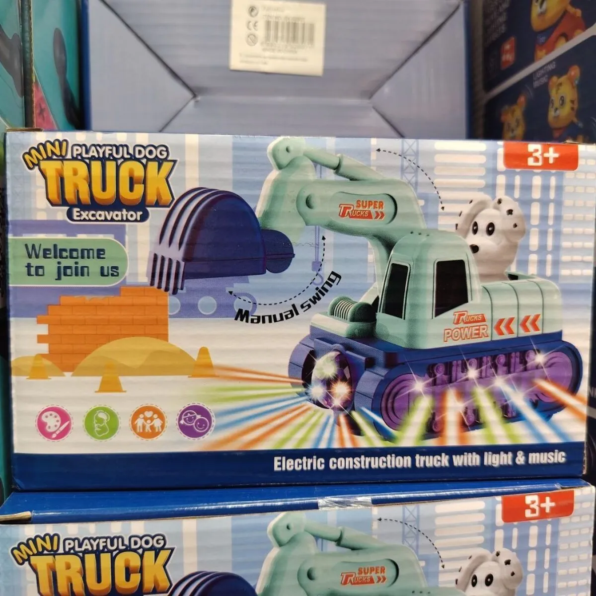 Mini Playful Dog Truck Excavator z muzyką i światłem